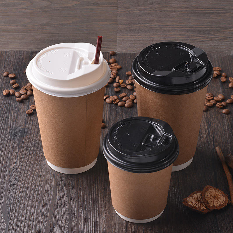 Insulated Rippled Double Wall Paper Hot Coffee Cups With Lids