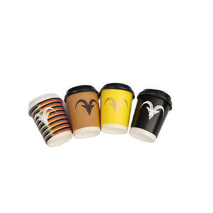 Insulated Rippled Double Wall Paper Hot Coffee Cups With Lids