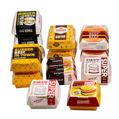 Cyblinia Sandwich Take Out Boxes 50 Pieces Paper Take Out Containers, Mini Burger Boxes,Toast Holding Bread Tray for Take Out Food Containers,Restaurant, Picnic and Party